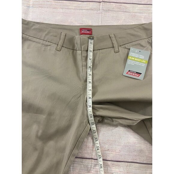 NWT Dickies Women's Slim Boot Leg Beige Pants - 17 - Picture 6 of 13